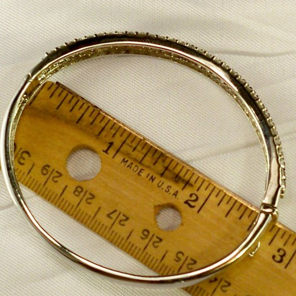 New Champagne Cubic Zirconias Silver Designer Cuff Necklace - Picture 9 of 9